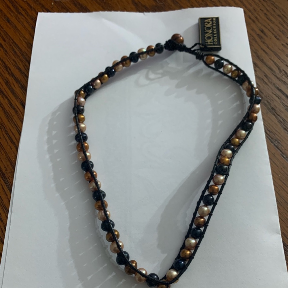 Honora necklace with black cording